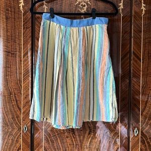 Anthropologie Odille Linen Cotton Striped Skirt Size 2
